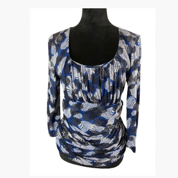 Vintage Classiques Entier Bold Abstract Pattern 100% Silk Blouse Size Large EUC - Picture 1 of 9